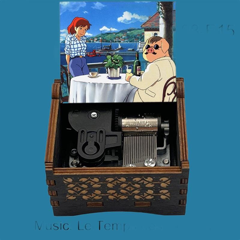 Porco Rosso “Le Temps des Cerises” Classic Music Box - Gracias Collectibles