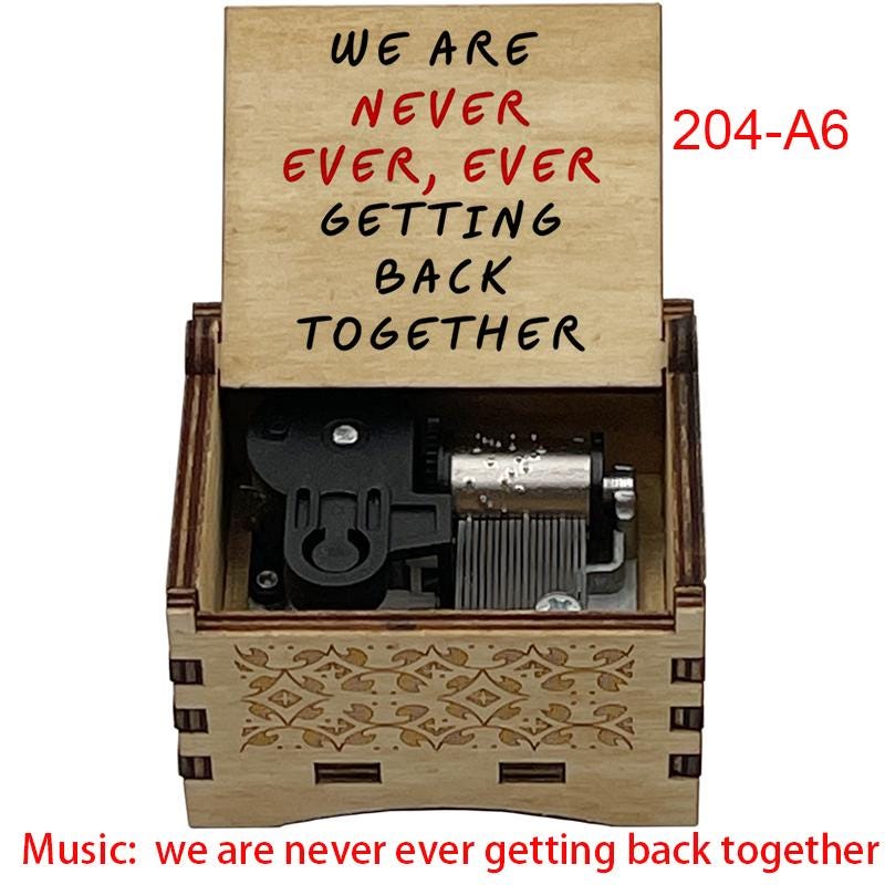 Taylor Swift Song "We Are Never Ever Getting Back Together" Music Box - Gracias Collectibles
