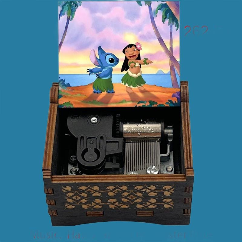 Lilo & Stitch “Ohana Means Family” Hand-Crank Music Box - Gracias Collectibles