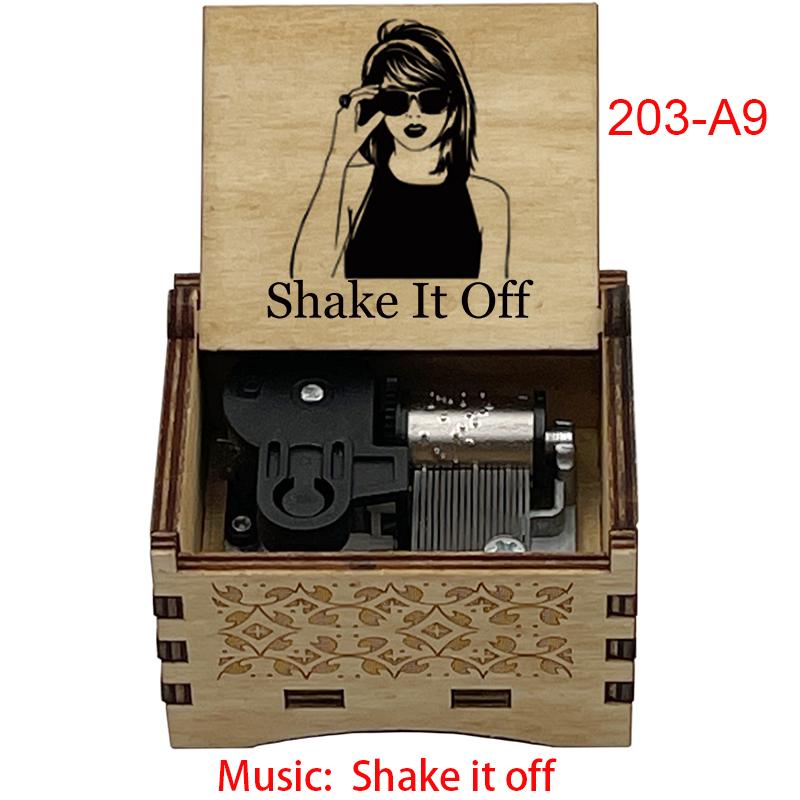 Shake it Off Music Box: Birch Wood, 18-Note Movement - Gracias Collectibles