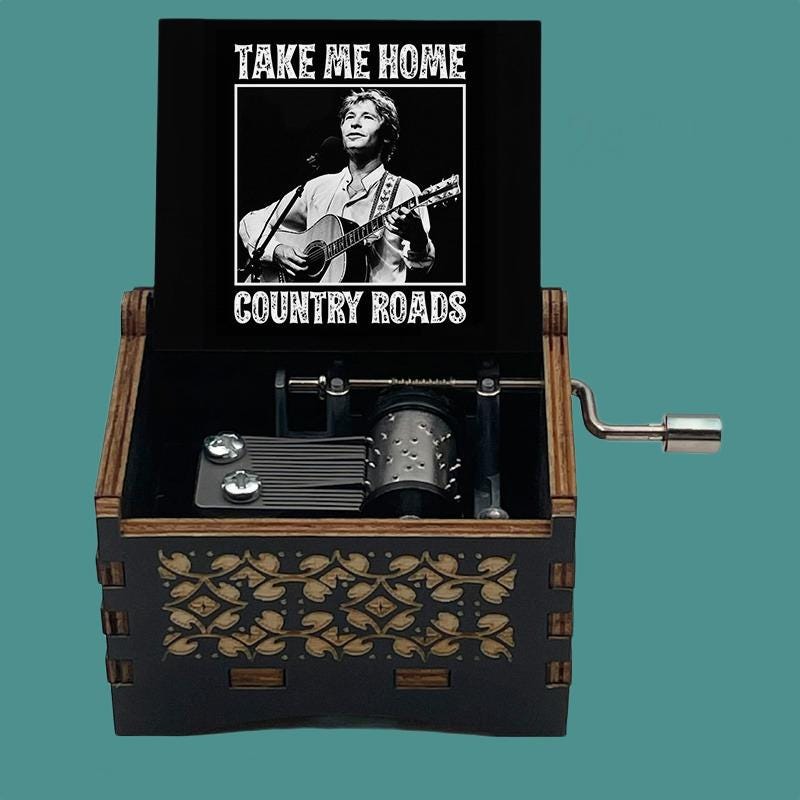 John Denver “Take me home country roads” Classic Hand-Crank Music Box - Gracias Collectibles