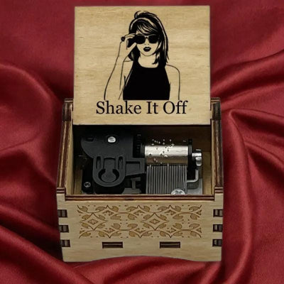 Shake it Off Music Box: Birch Wood, 18-Note Movement - Gracias Collectibles