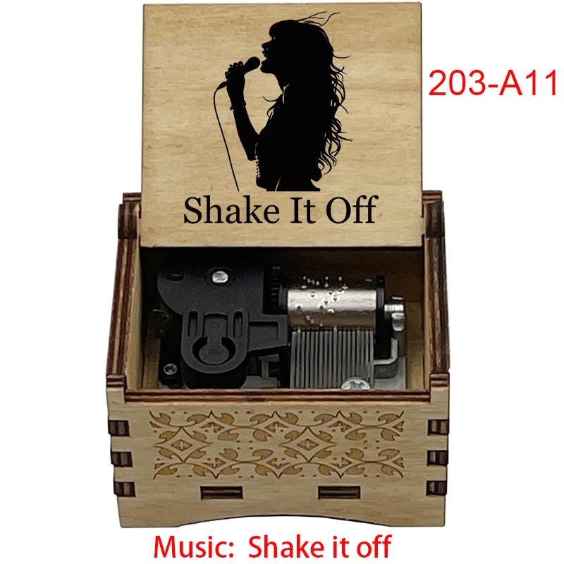 Shake it Off Music Box: Birch Wood, 18-Note Movement - Gracias Collectibles