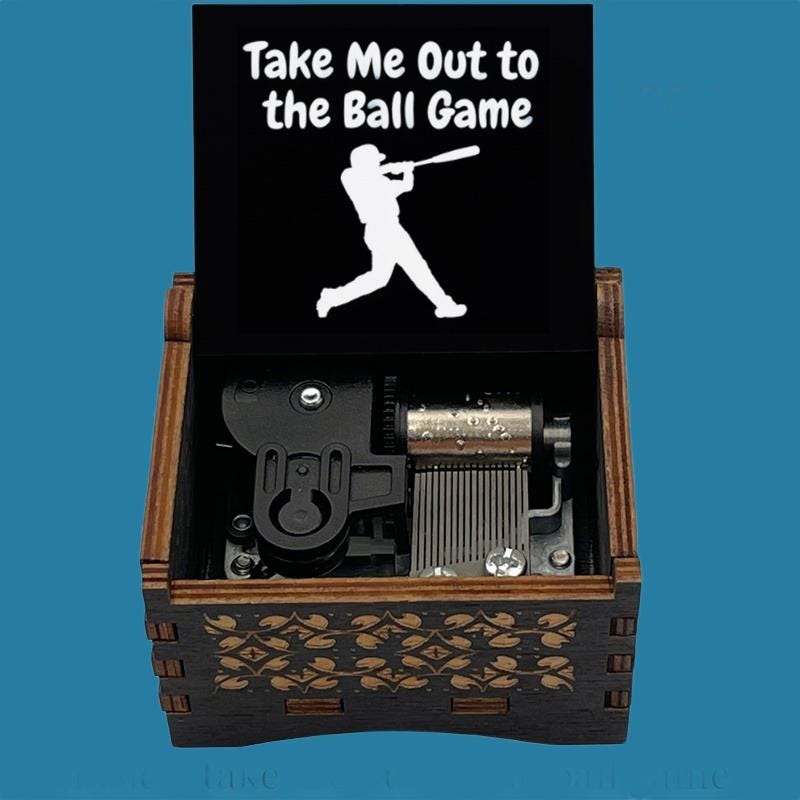 Take me out to the ball game Classic Wooden Music Box - Gracias Collectibles