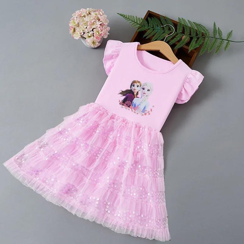 Princess Party Tutu Dress – Elsa & Anna Inspired Summer Outfit for Girls - Gracias Collectibles