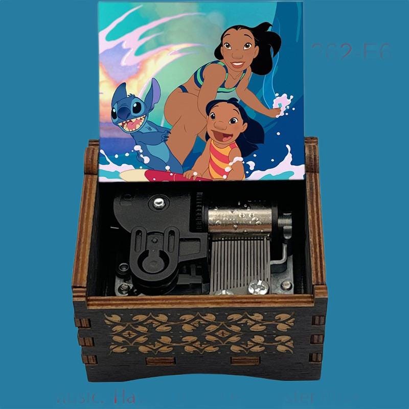 Lilo & Stitch “Ohana Means Family” Hand-Crank Music Box - Gracias Collectibles