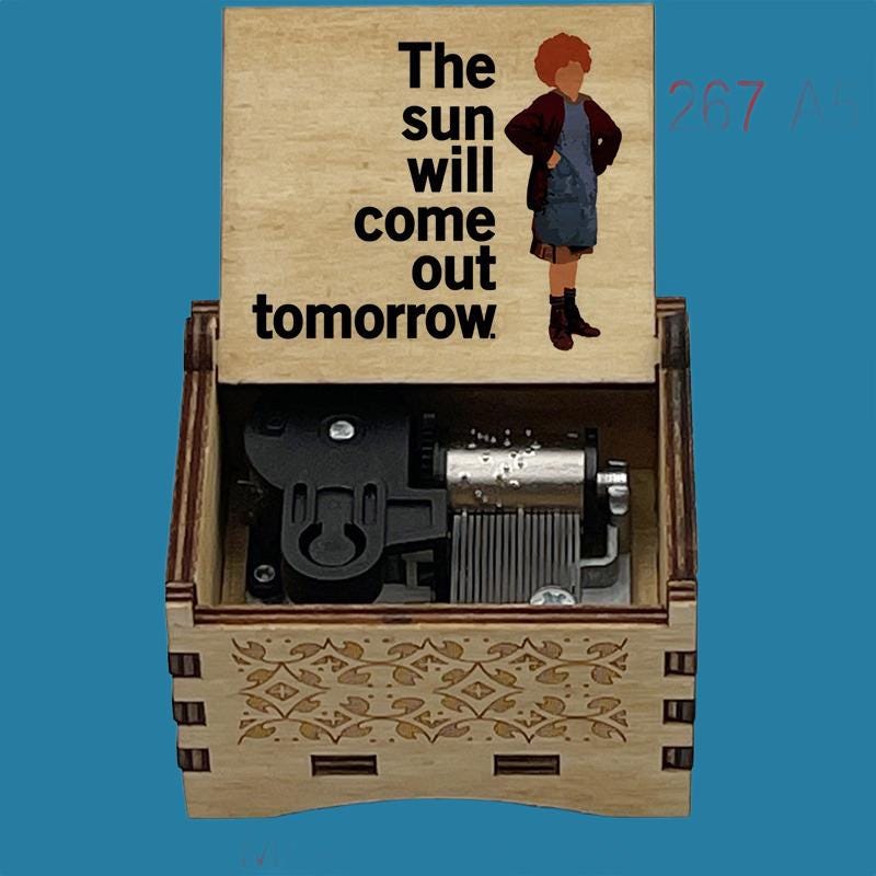 Annie " The Sun will come out tomorrow"  Classic Music Box - Gracias Collectibles