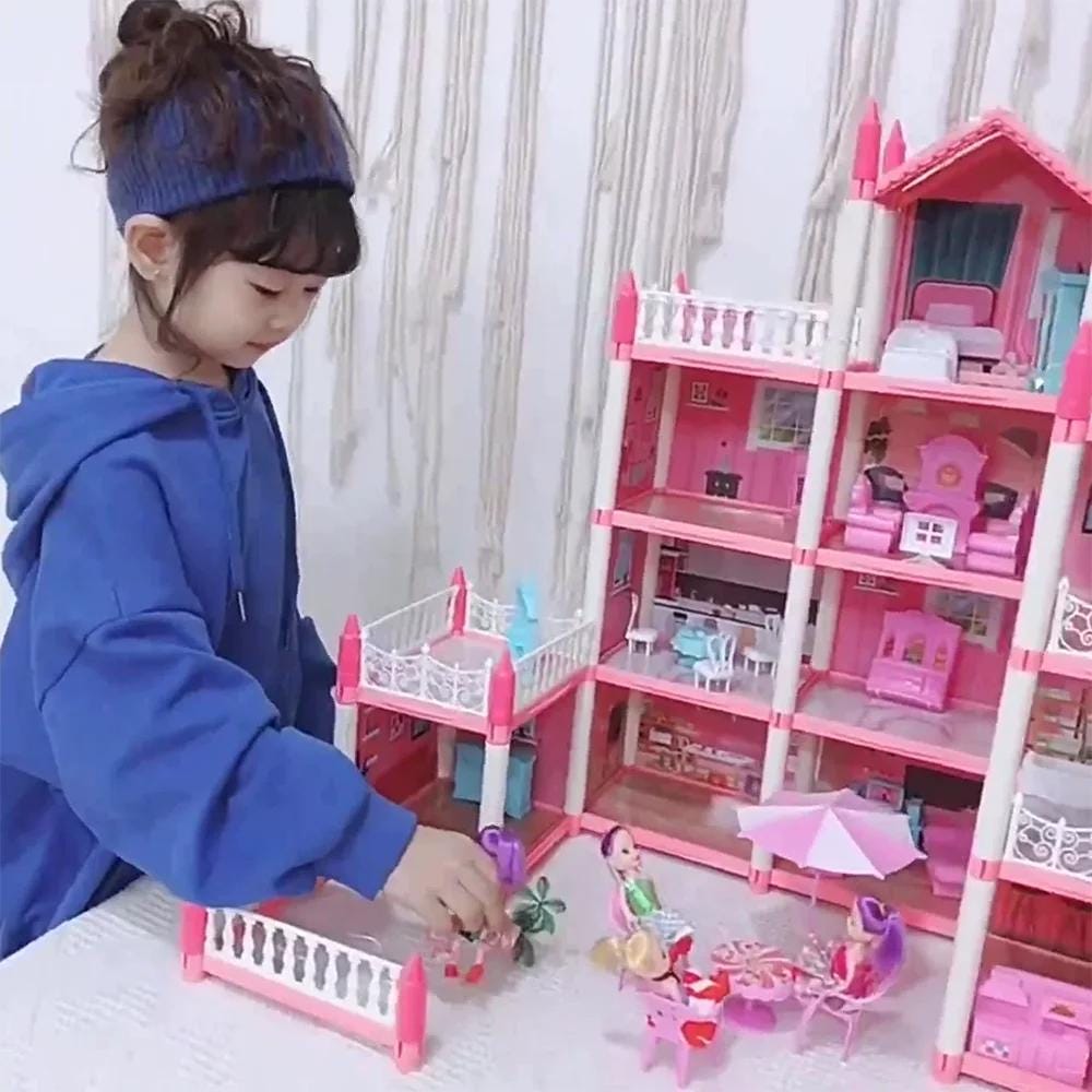 3D DIY Princess Castle Dollhouse Kit -  Miniature Villa Model - Gracias Collectibles