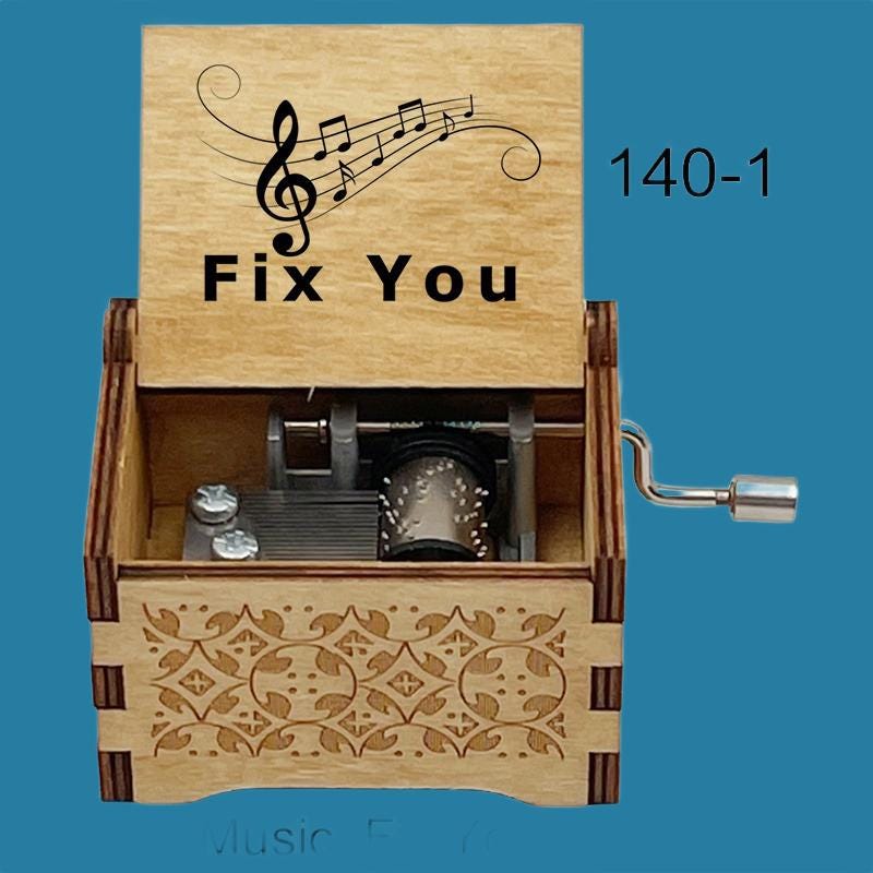 Popular Song “Fix You” Classic Hand-Crank Music Box - Gracias Collectibles