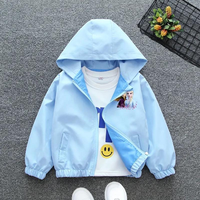 Baby Girls Windbreaker Custom Print cartoon Character Jacket - Gracias Collectibles