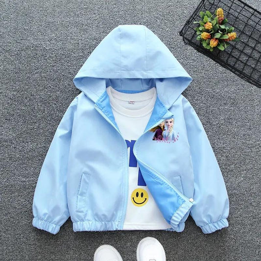 Baby Girls Windbreaker Custom Print cartoon Character Jacket - Gracias Collectibles