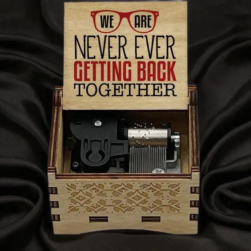 Taylor Swift Song "We Are Never Ever Getting Back Together" Music Box - Gracias Collectibles