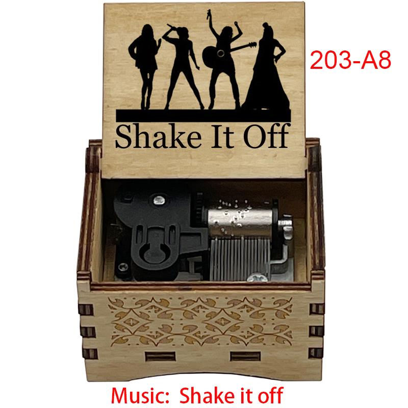 Shake it Off Music Box: Birch Wood, 18-Note Movement - Gracias Collectibles
