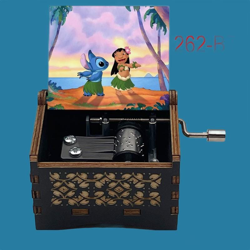 Lilo & Stitch “Ohana Means Family” Hand-Crank Music Box - Gracias Collectibles