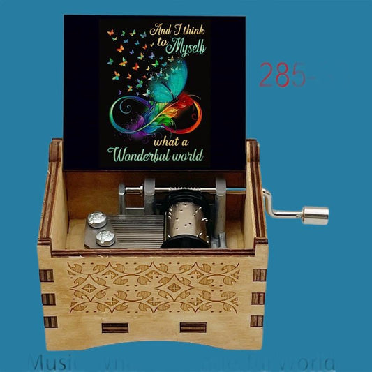 What a Wonderful World Music Box – Vintage Handcrafted Wood Music Box, Gift for Anniversary or Birthday - Gracias Collectibles