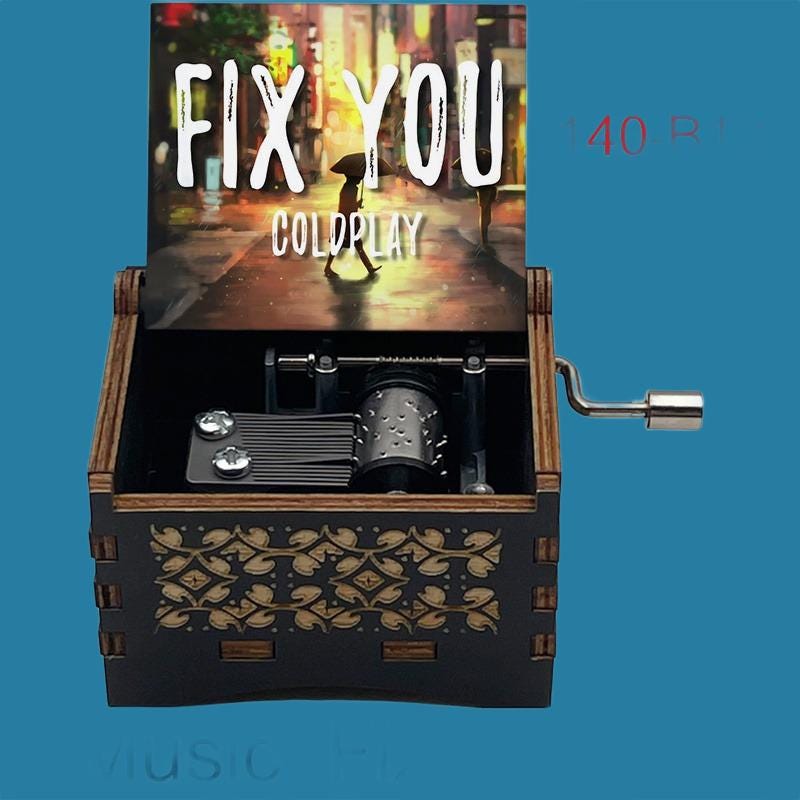 Popular Song “Fix You” Classic Hand-Crank Music Box - Gracias Collectibles