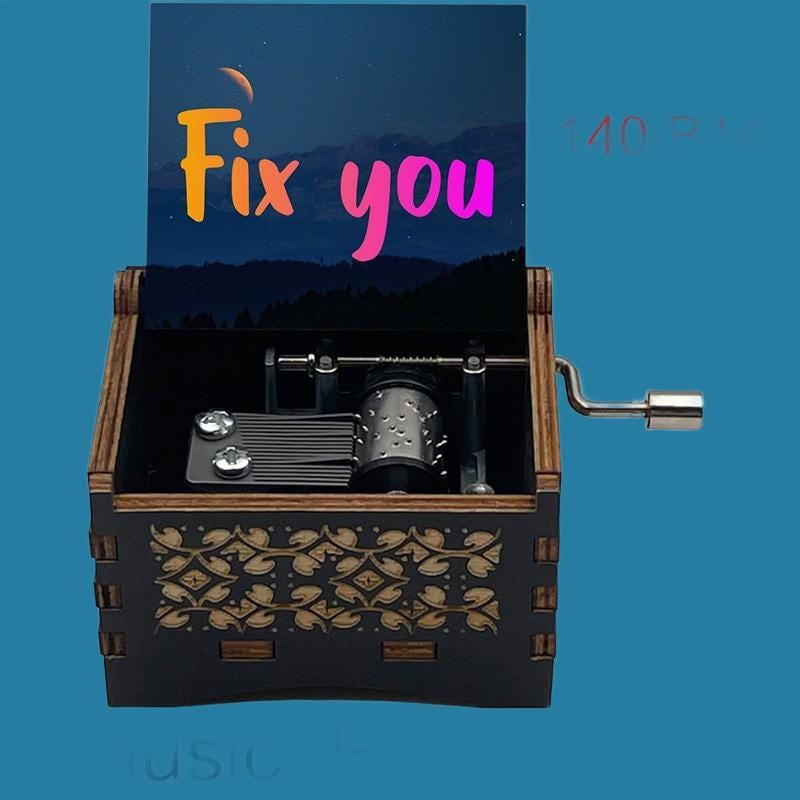 Popular Song “Fix You” Classic Hand-Crank Music Box - Gracias Collectibles