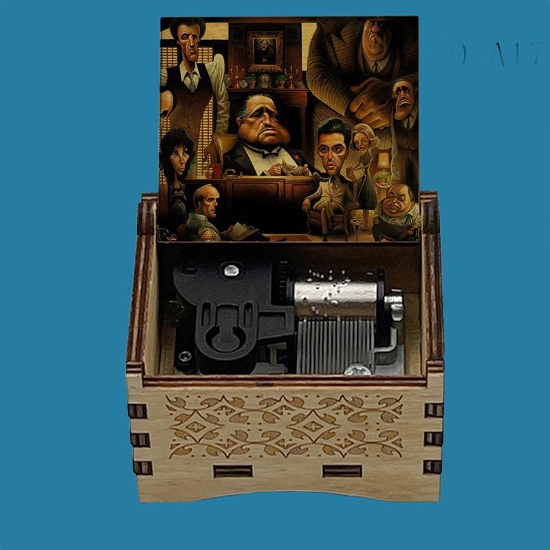 The Godfather Movie “speak softly love” Classic Hand-Crank Music Box - Gracias Collectibles