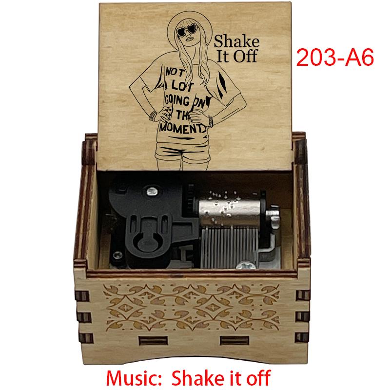 Shake it Off Music Box: Birch Wood, 18-Note Movement - Gracias Collectibles