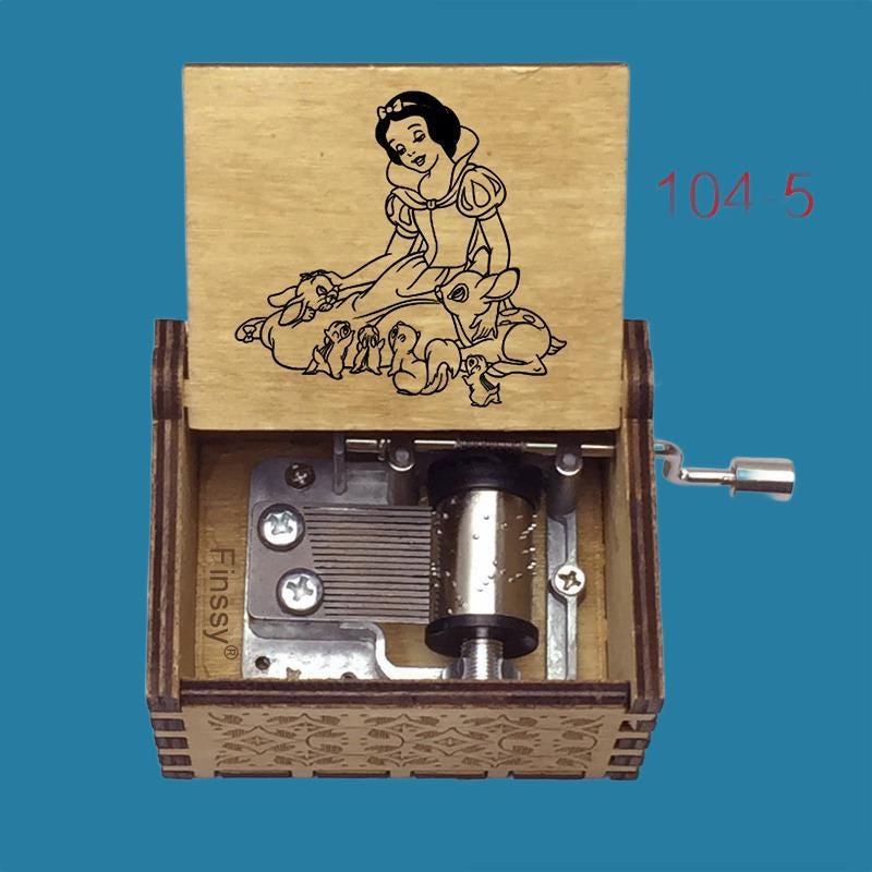 Snow White “Heigh- Ho” Classic Wooden Music Box - Gracias Collectibles