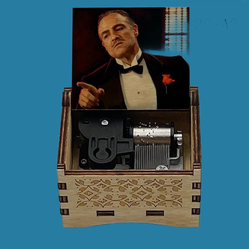 The Godfather Movie "speak softly love" Classic Hand-Crank Music Box - Gracias Collectibles