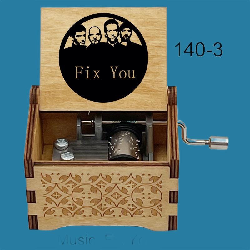 Popular Song “Fix You” Classic Hand-Crank Music Box - Gracias Collectibles