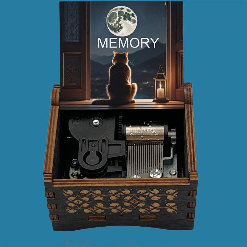 Cat the musical" Memory"  Classic Music Box - Gracias Collectibles