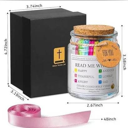 Bible Verse Jar: Christian Gift for Anxiety Relief & Encouragement - Gracias Collectibles