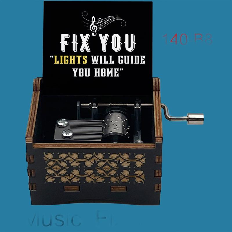 Popular Song “Fix You” Classic Hand-Crank Music Box - Gracias Collectibles