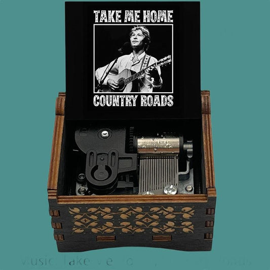 John Denver “Take me home country roads” Classic Hand-Crank Music Box - Gracias Collectibles